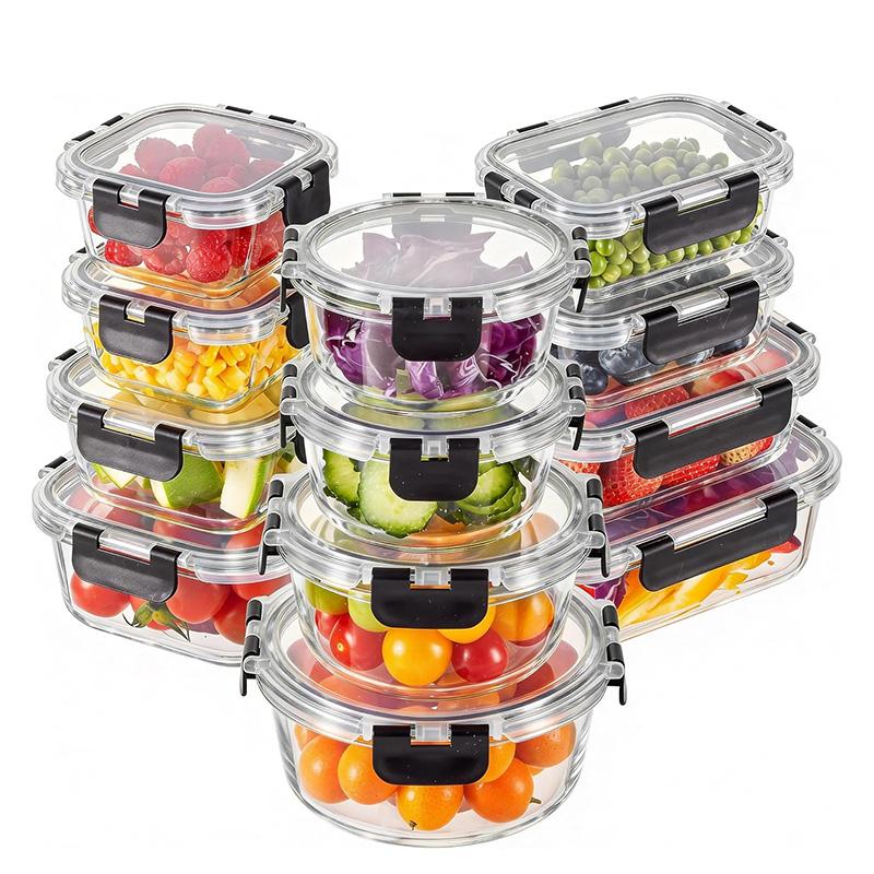 Conjunto de 24 Potes de Vidro para Alimentos