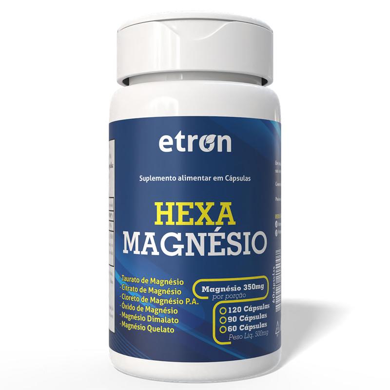 Hexa Magnésio Puro Original 60, 90 e 120 Cápsulas